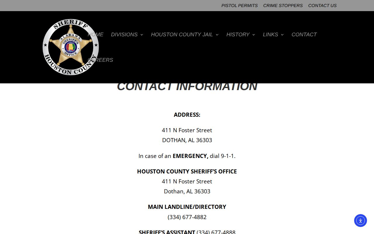Houston County 24-hour release records contact source