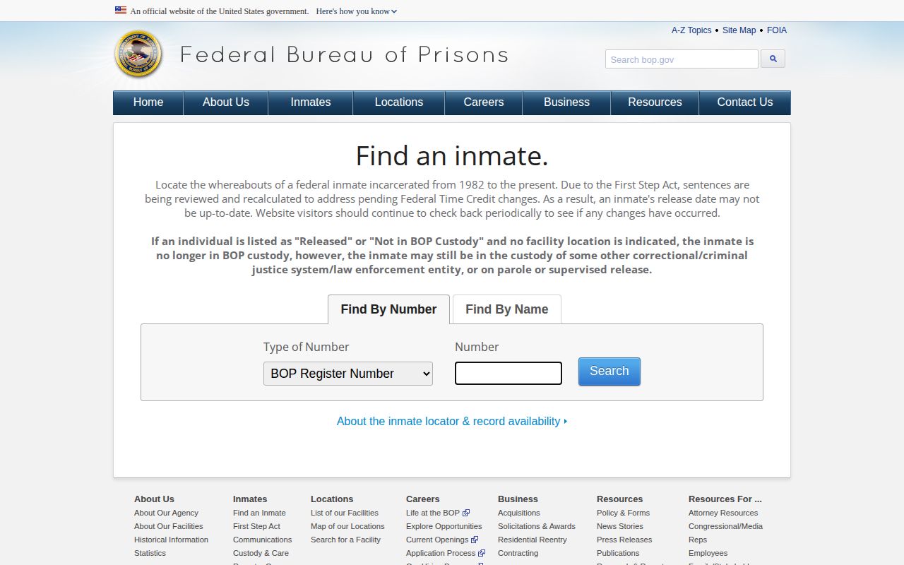 BOP inmate locator for Houston County federal release lookup