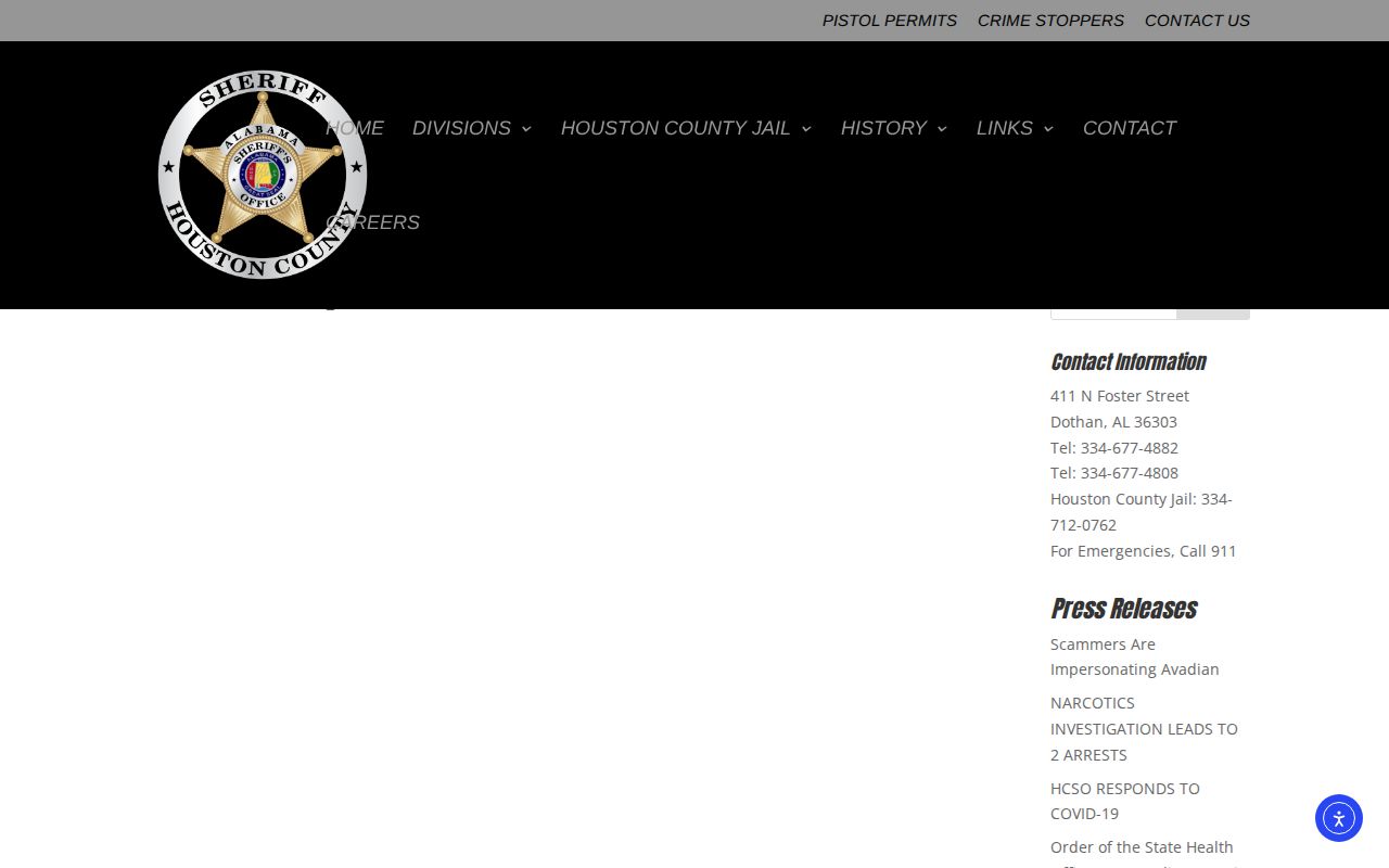 Houston County Jail release records official facility page