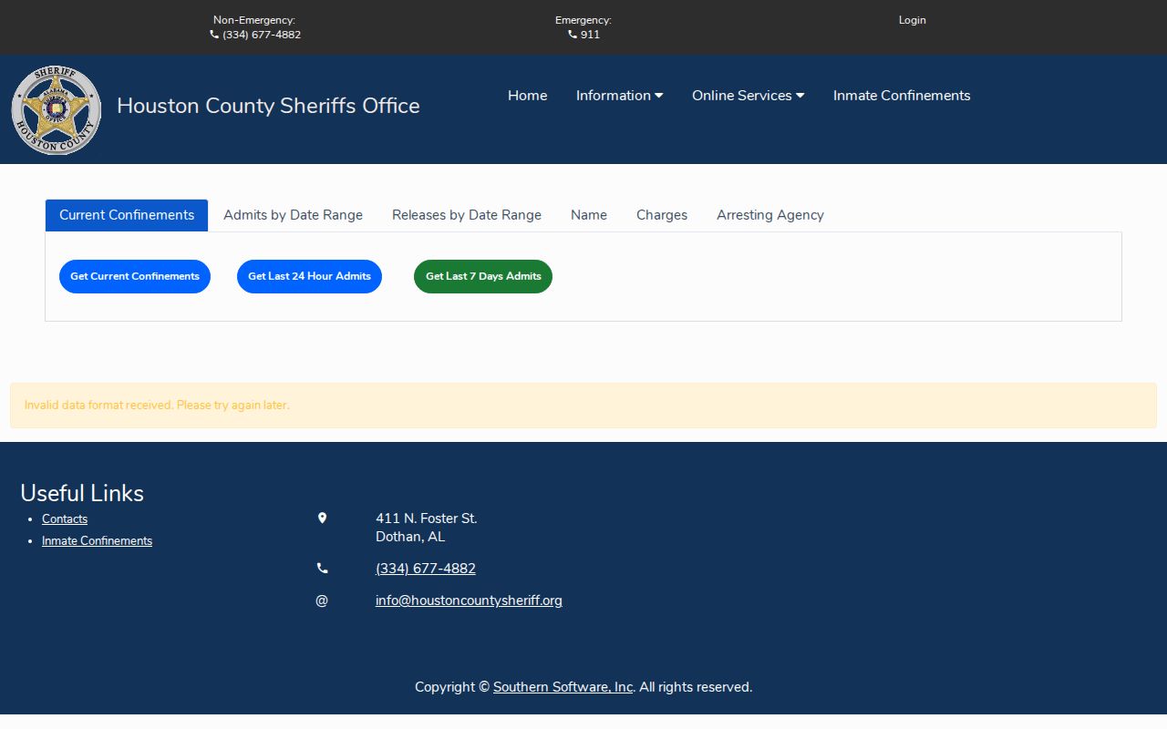 Houston County released inmates Citizen Connect release search